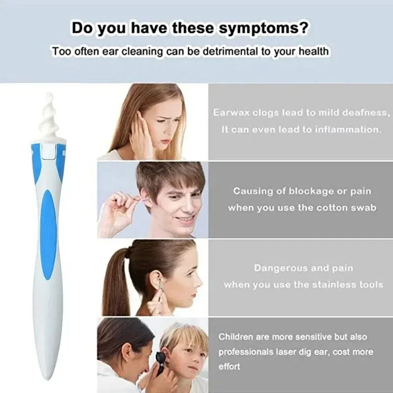 Ear Wax Remover Tool Ear Cleaner With Soft Silicone 16 Replacement Tips - Mobility Buy
