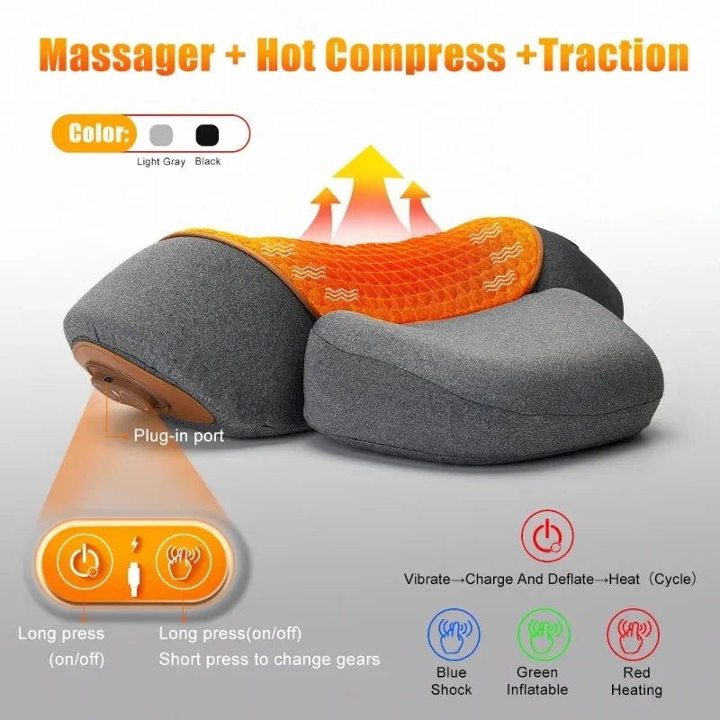 Electric Neck Massager Pillow Heating Vibration - Mobility Buy