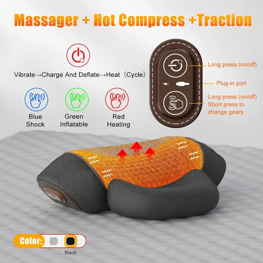 Electric Neck Massager Pillow Heating Vibration - Mobility Buy