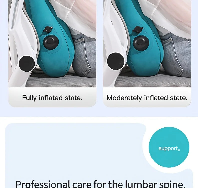 Ergonomic Inflatable Lumbar Support Pillow Press Type Cushion Enhances Back Comfort During Long-distance Flights - Mobility Buy