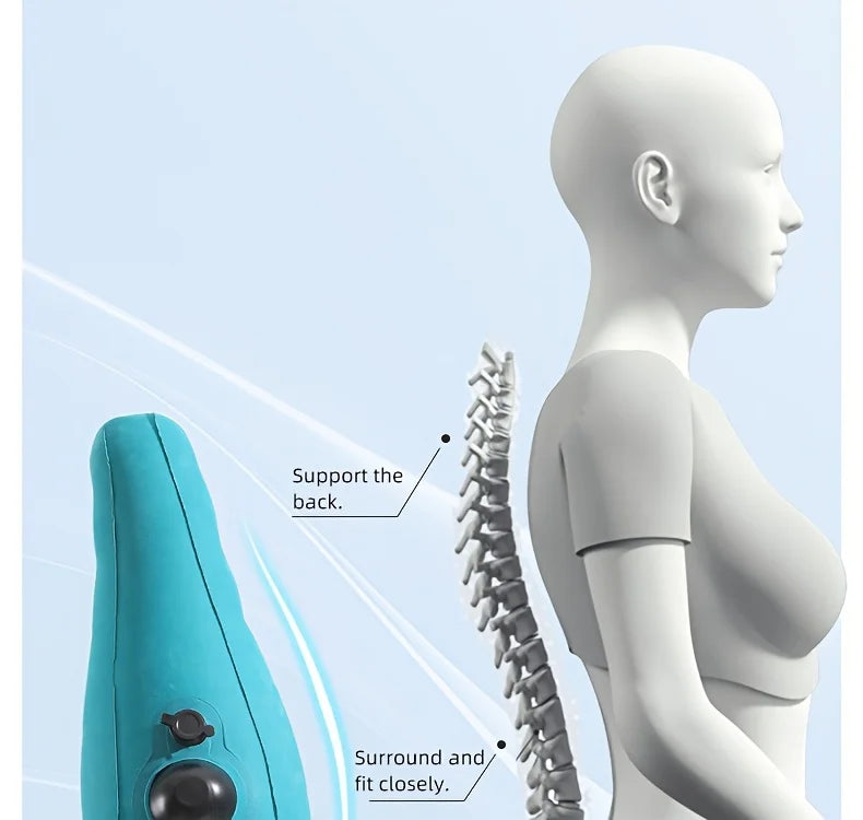 Ergonomic Inflatable Lumbar Support Pillow Press Type Cushion Enhances Back Comfort During Long-distance Flights - Mobility Buy