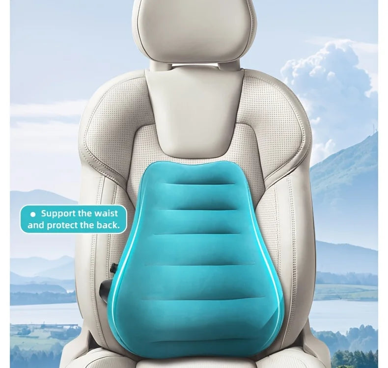 Ergonomic Inflatable Lumbar Support Pillow Press Type Cushion Enhances Back Comfort During Long-distance Flights - Mobility Buy
