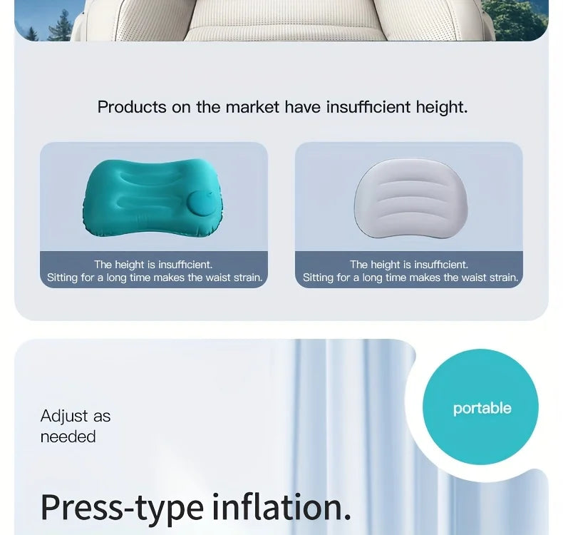 Ergonomic Inflatable Lumbar Support Pillow Press Type Cushion Enhances Back Comfort During Long-distance Flights - Mobility Buy