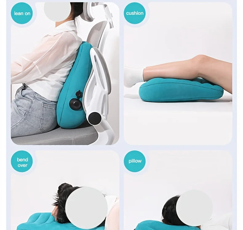 Ergonomic Inflatable Lumbar Support Pillow Press Type Cushion Enhances Back Comfort During Long-distance Flights - Mobility Buy