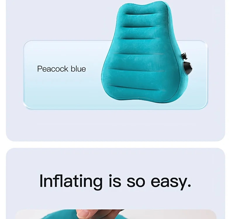 Ergonomic Inflatable Lumbar Support Pillow Press Type Cushion Enhances Back Comfort During Long-distance Flights - Mobility Buy