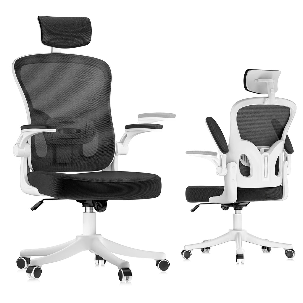 Ergonomic Office Chair High Back Armrest With Adjustable Headrest Lumbar Support - Mobility Buy