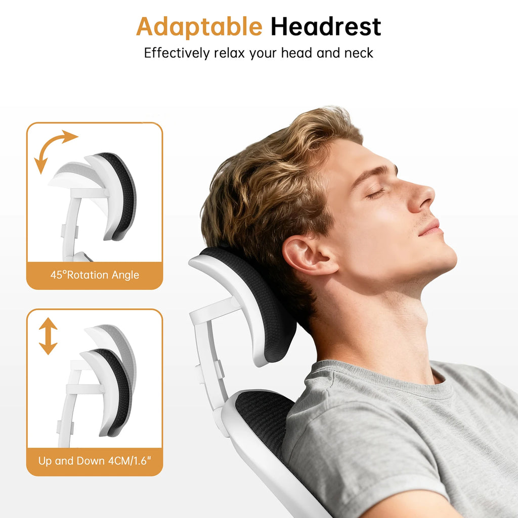 Ergonomic Office Chair High Back Armrest With Adjustable Headrest Lumbar Support - Mobility Buy
