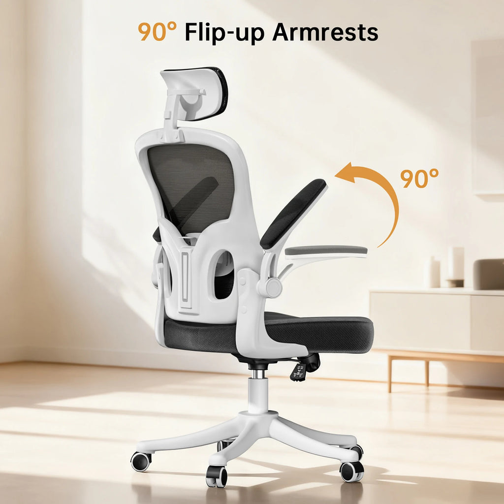 Ergonomic Office Chair High Back Armrest With Adjustable Headrest Lumbar Support - Mobility Buy