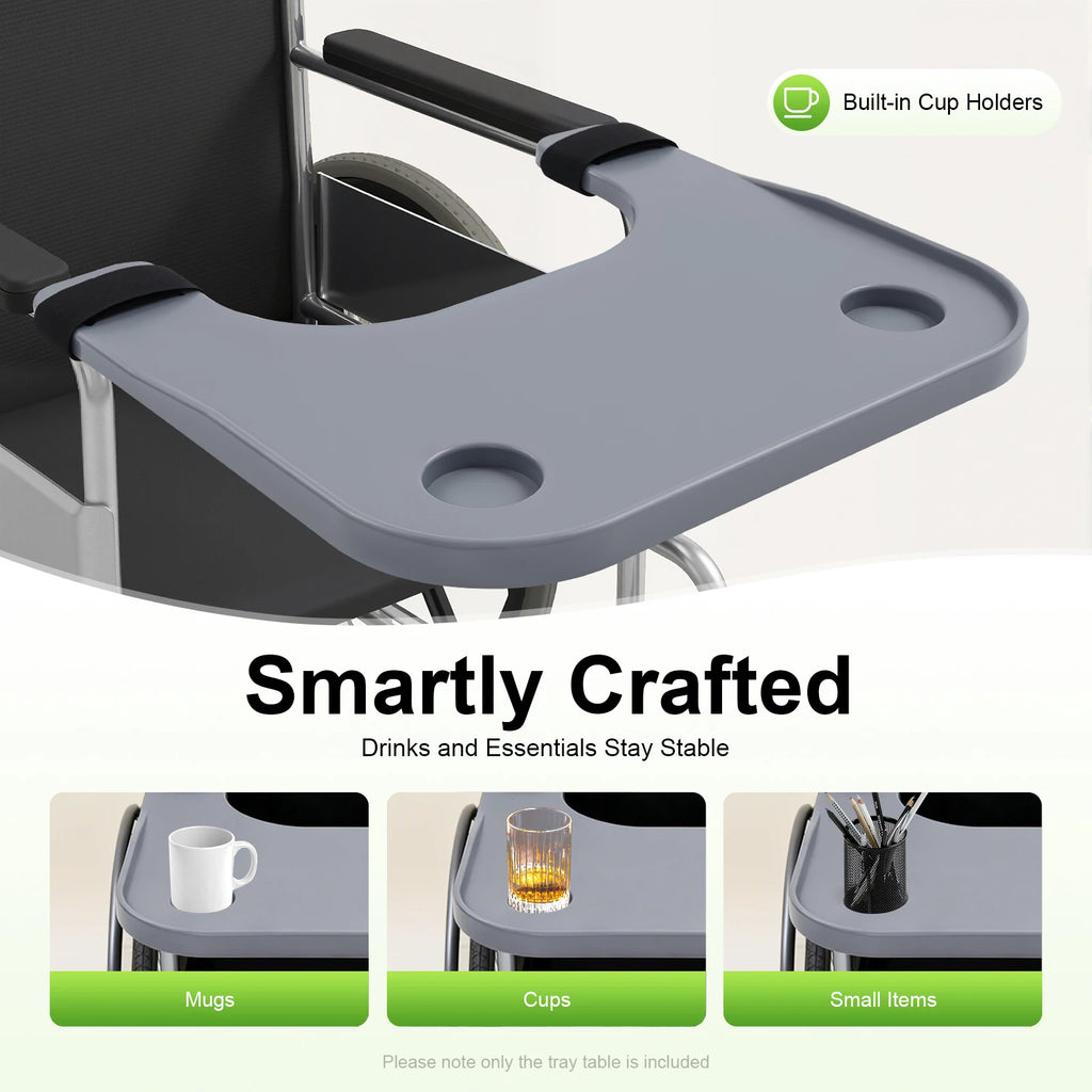 Essential Detachable Wheelchair Tray Table With Cup Holder For Patients - Mobility Buy