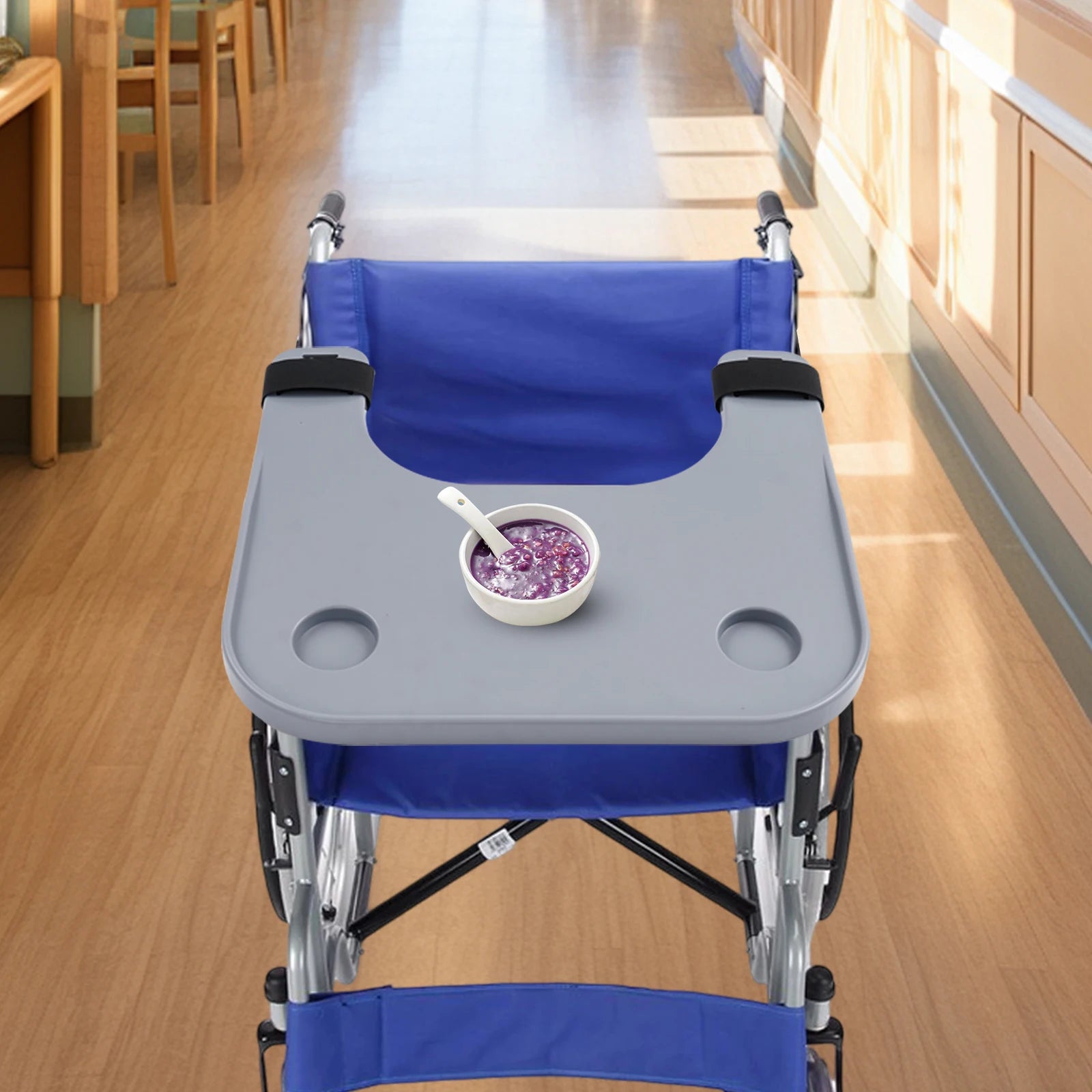 Essential Detachable Wheelchair Tray Table With Cup Holder For Patients - Mobility Buy