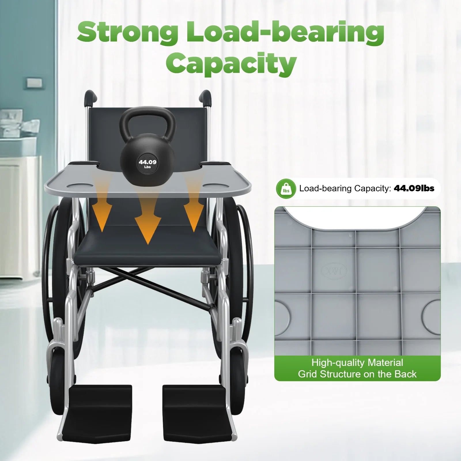 Essential Detachable Wheelchair Tray Table With Cup Holder For Patients - Mobility Buy