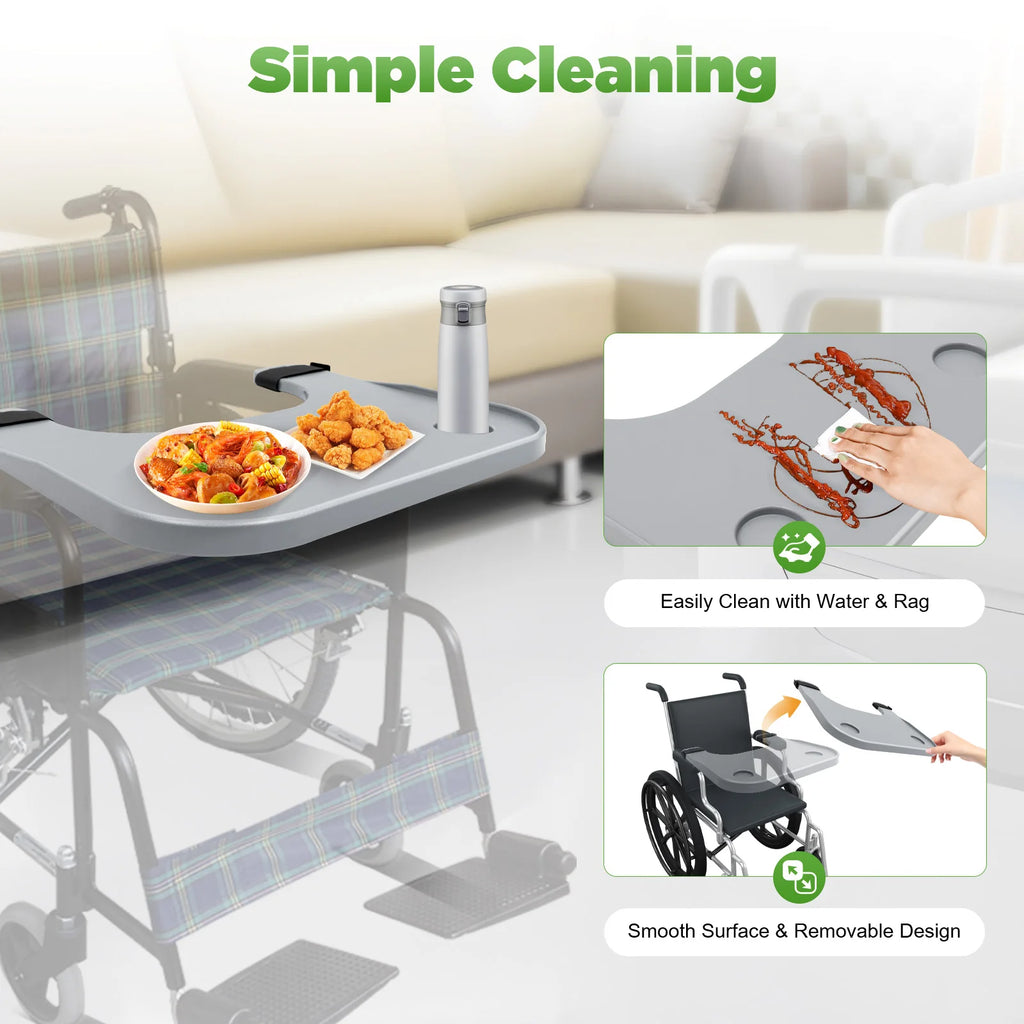 Essential Detachable Wheelchair Tray Table With Cup Holder For Patients - Mobility Buy
