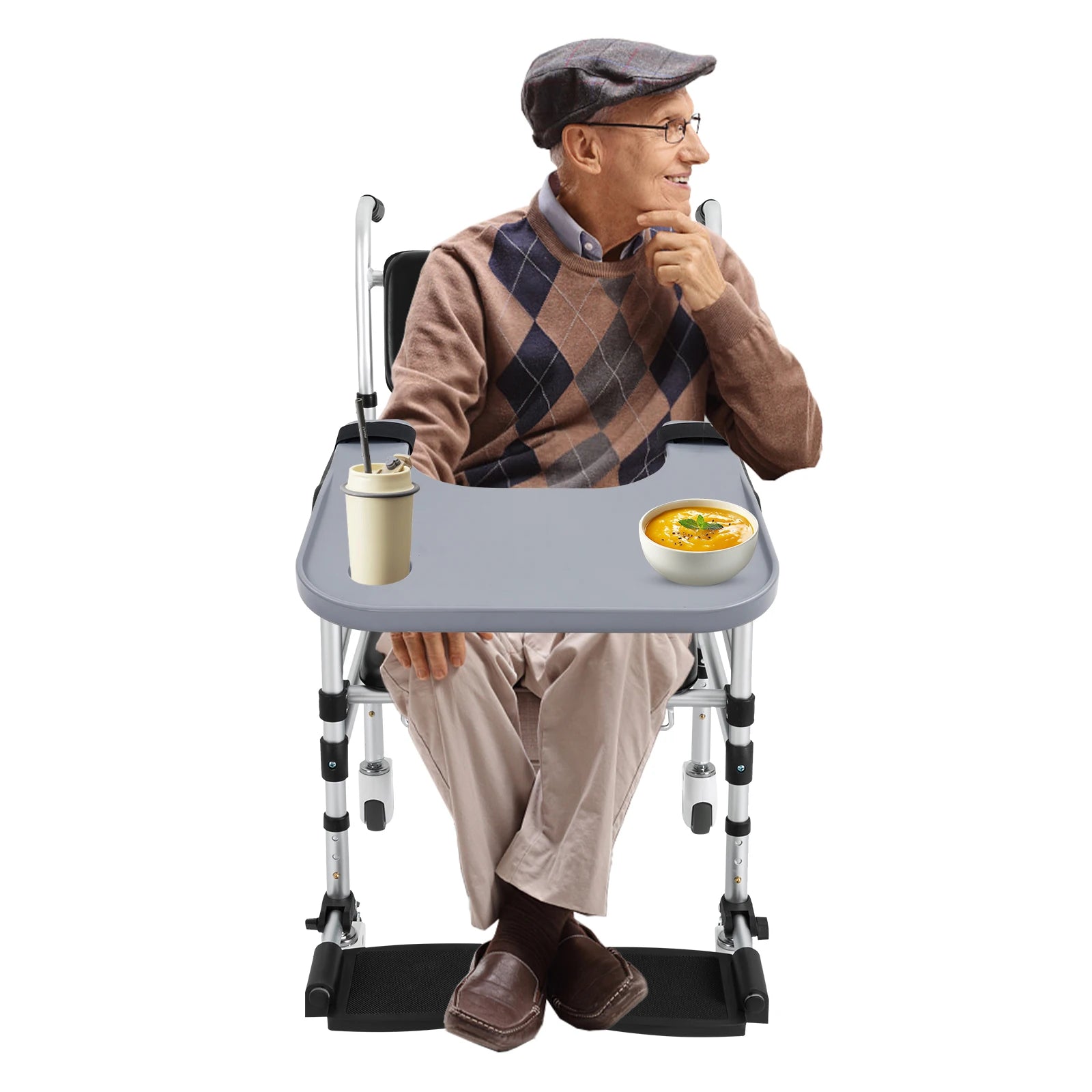 Essential Detachable Wheelchair Tray Table With Cup Holder For Patients - Mobility Buy