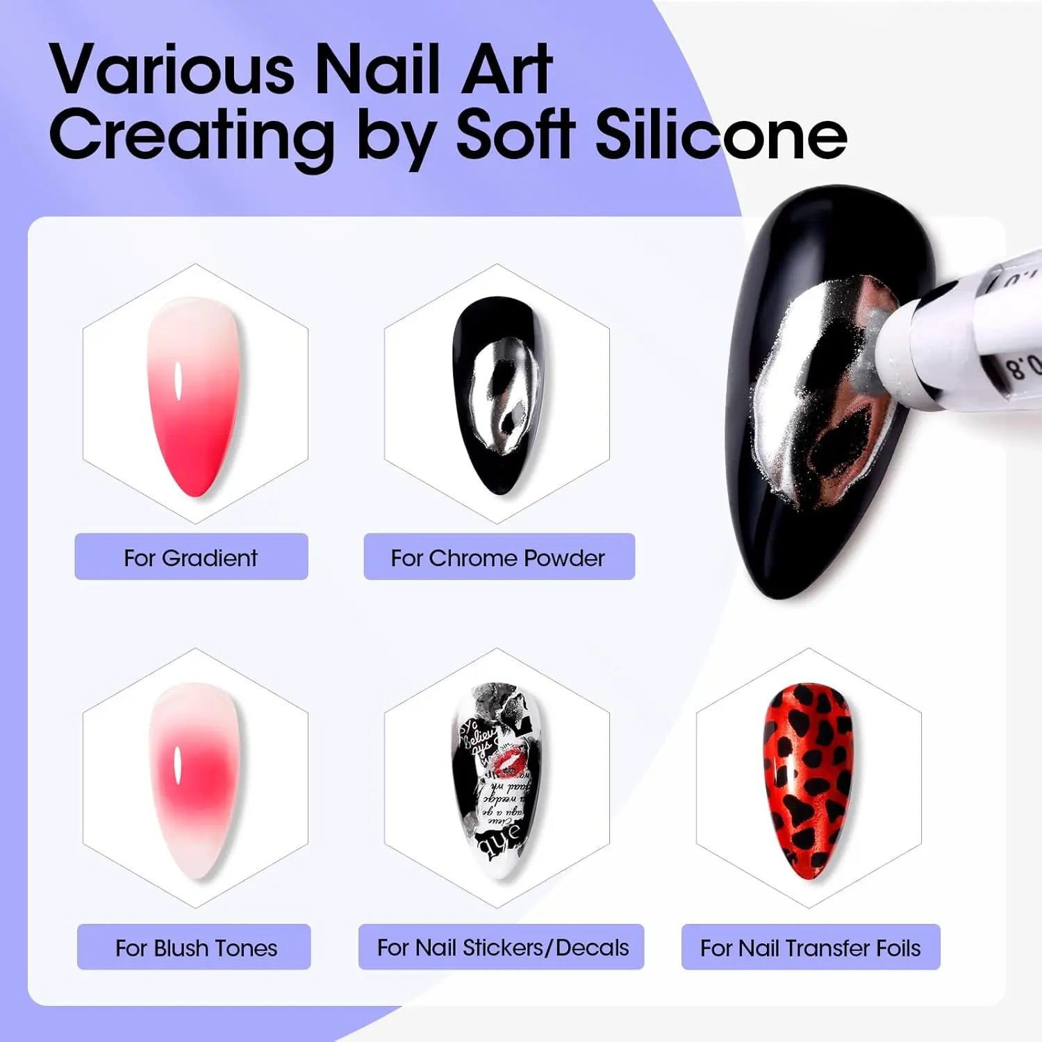 Five In One Nail Art Dotting Pen With Interchangeable Tips 0.8mm 1mm 1.6mm 2mm - Mobility Buy