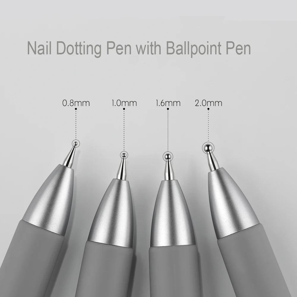 Five In One Nail Art Dotting Pen With Interchangeable Tips 0.8mm 1mm 1.6mm 2mm - Mobility Buy
