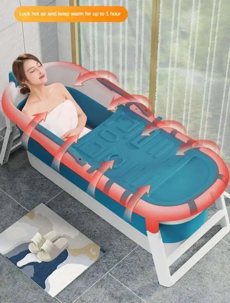 Foldable Adult Portable Bathtub Full Body Thickened Household Tub - Mobility Buy