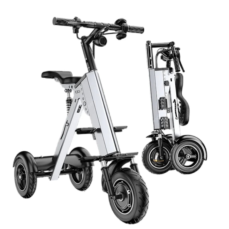 Foldable Three Wheel Electric Scooter With Seat 36V 350W Lightweight For Women - Mobility Buy