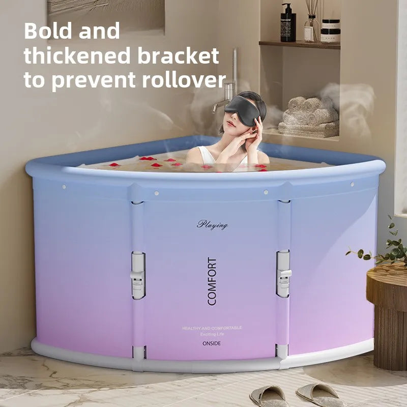 Folding Fan Shaped Corner Spa Bathtub Space Saving Home Bath - Mobility Buy