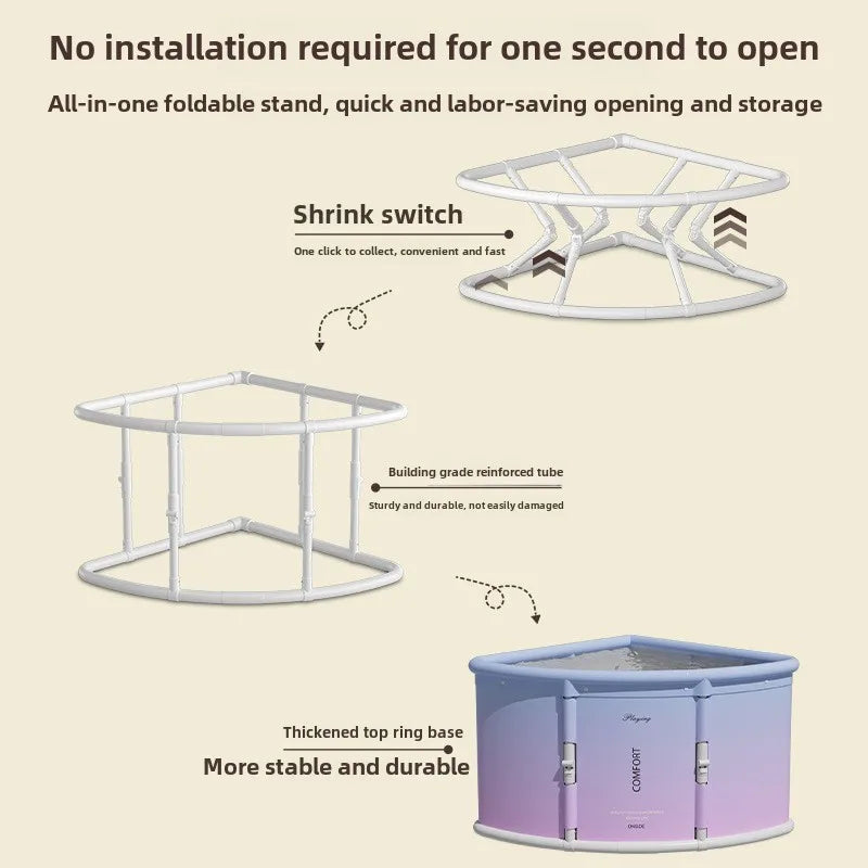 Folding Fan Shaped Corner Spa Bathtub Space Saving Home Bath - Mobility Buy