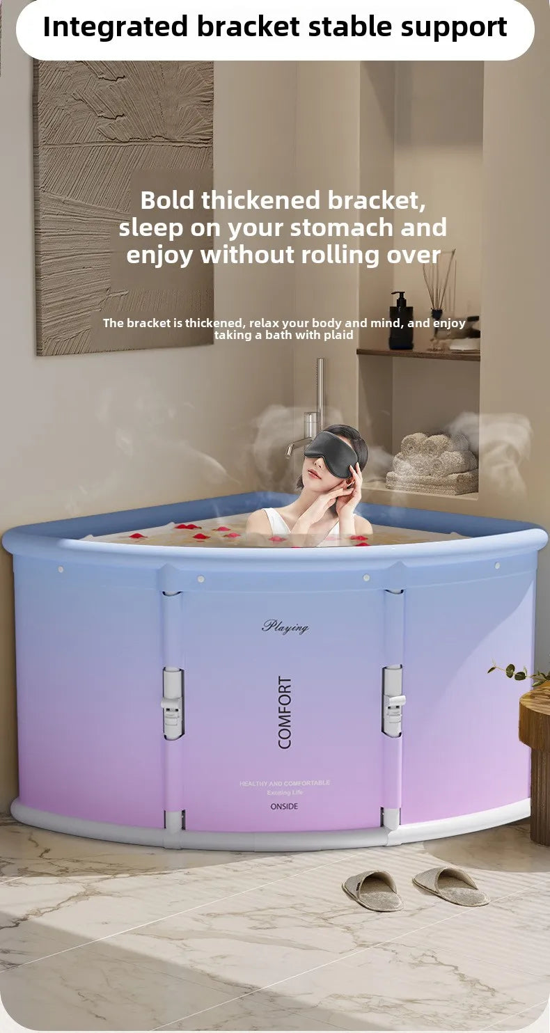 Folding Fan Shaped Corner Spa Bathtub Space Saving Home Bath - Mobility Buy