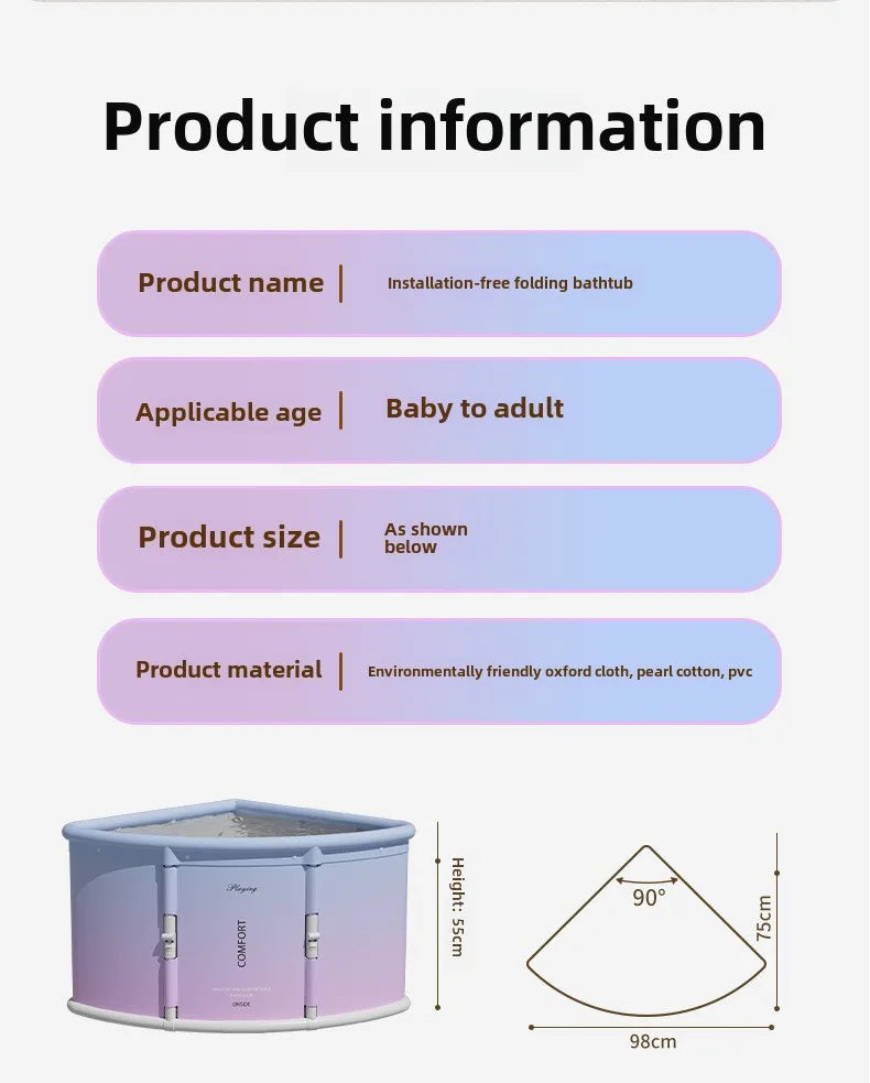 Folding Fan Shaped Corner Spa Bathtub Space Saving Home Bath - Mobility Buy