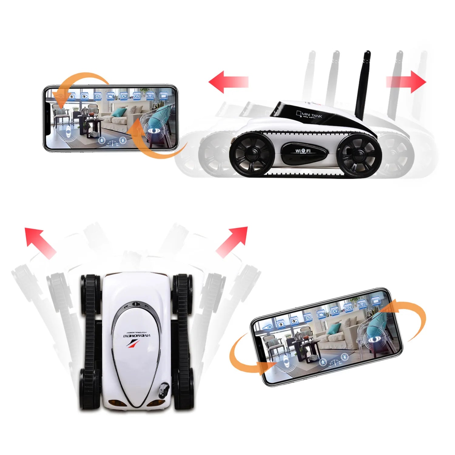 Gifit 777272 WiFi RC Tank With Camera Four Channel Toy For Kids - Mobility Buy