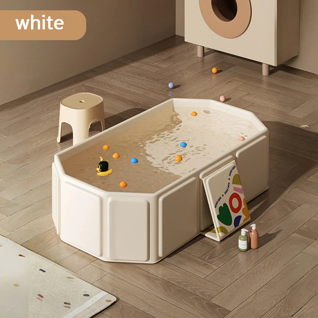 Green And White Kids Portable Folding Bathtub For Travel - Mobility Buy