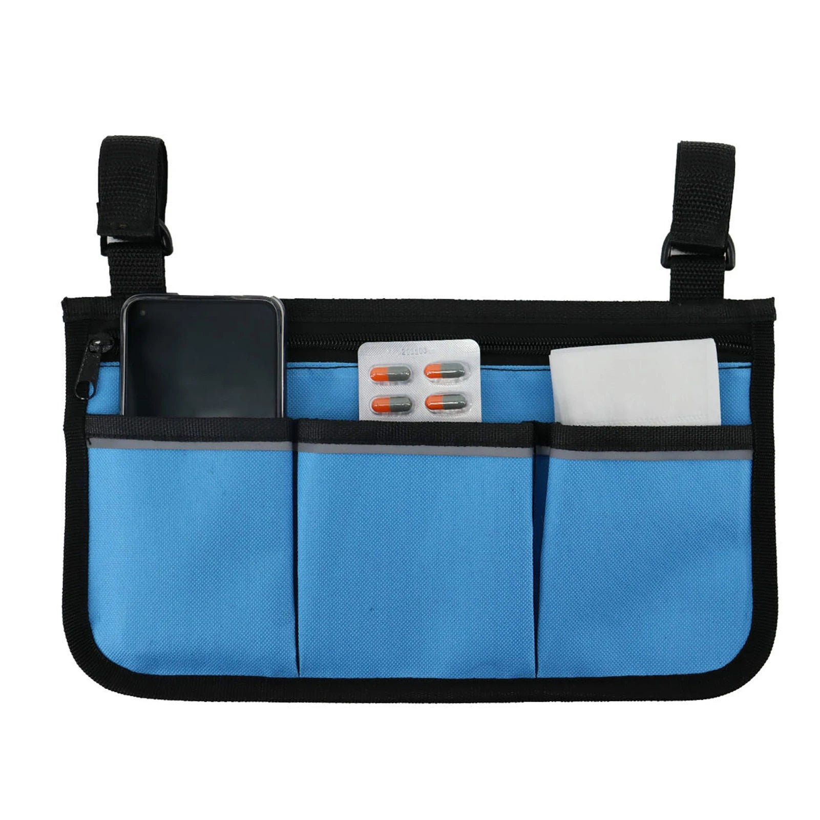 Wheelchair Bag with Pockets Reflective Strips - Side Bags pouch