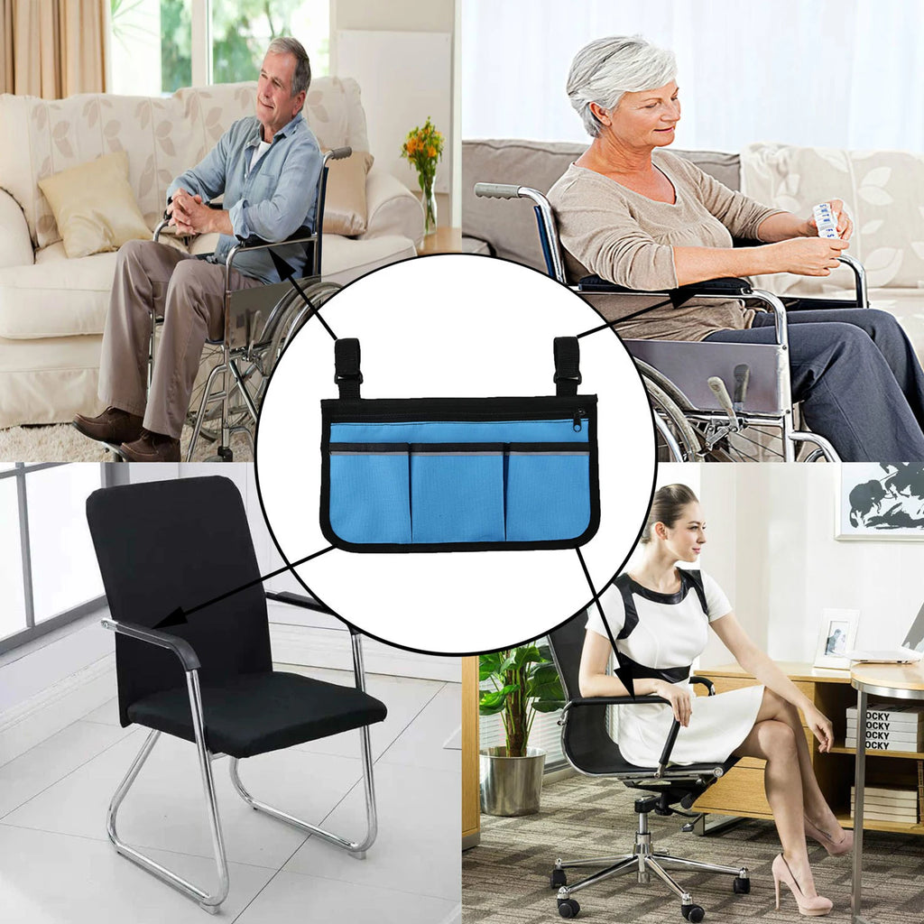 Wheelchair Bag with Pockets Reflective Strips - Side Bags pouch