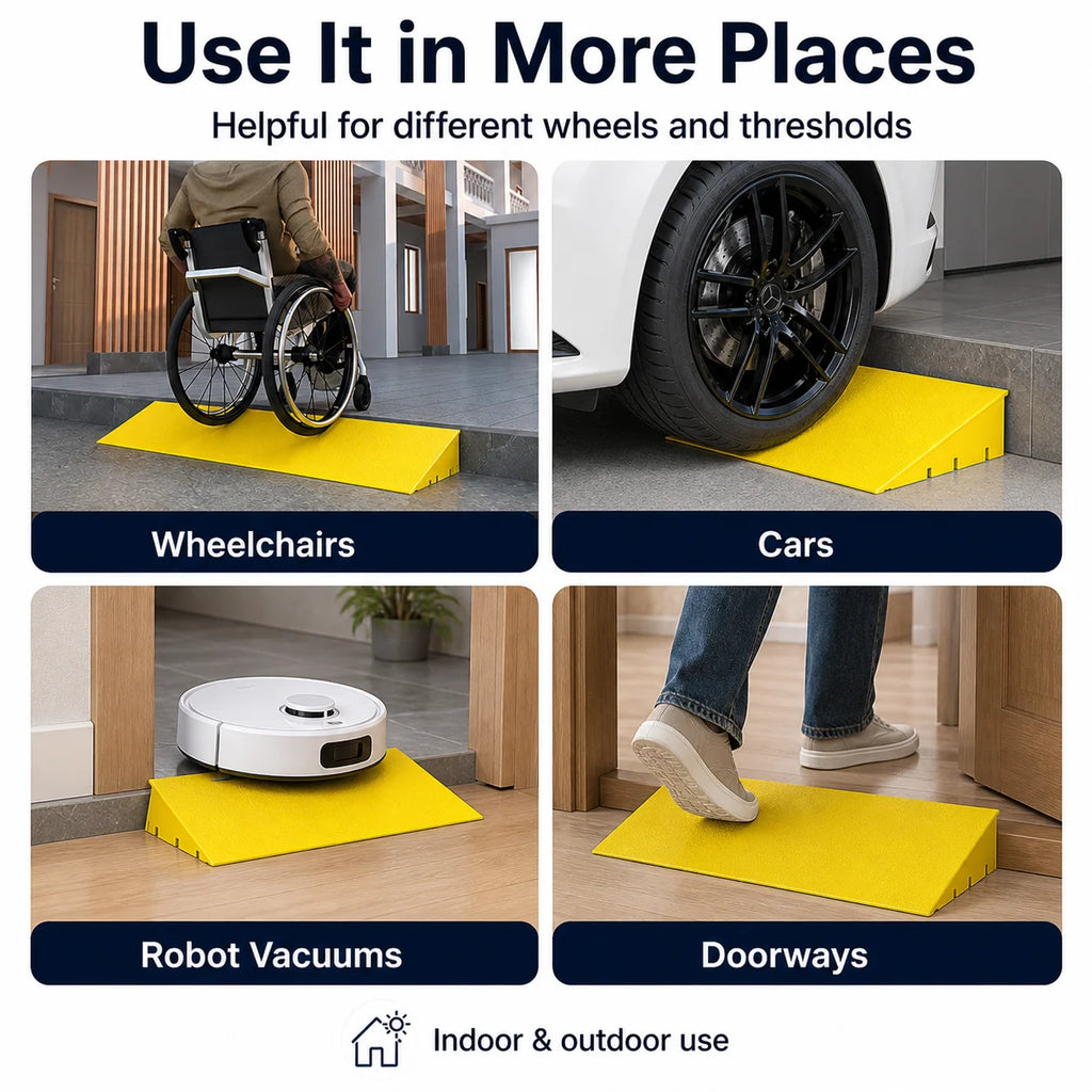Heavy Duty PP Threshold Ramp Non Slip Wheelchair Car Scooter Robot Vacuum - Mobility Buy