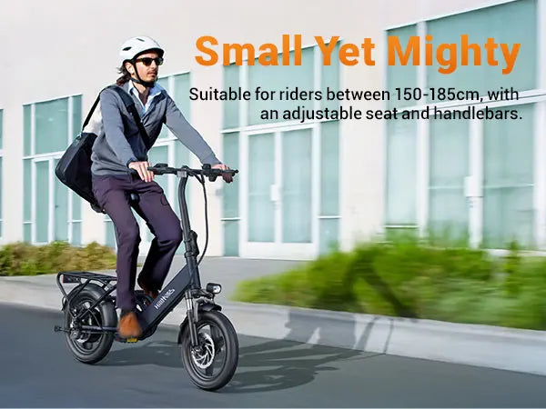 HillMiles Mile 1 Adult E Bike 250W 36V 10.4Ah 14in Fat Tire Foldable - Mobility Buy