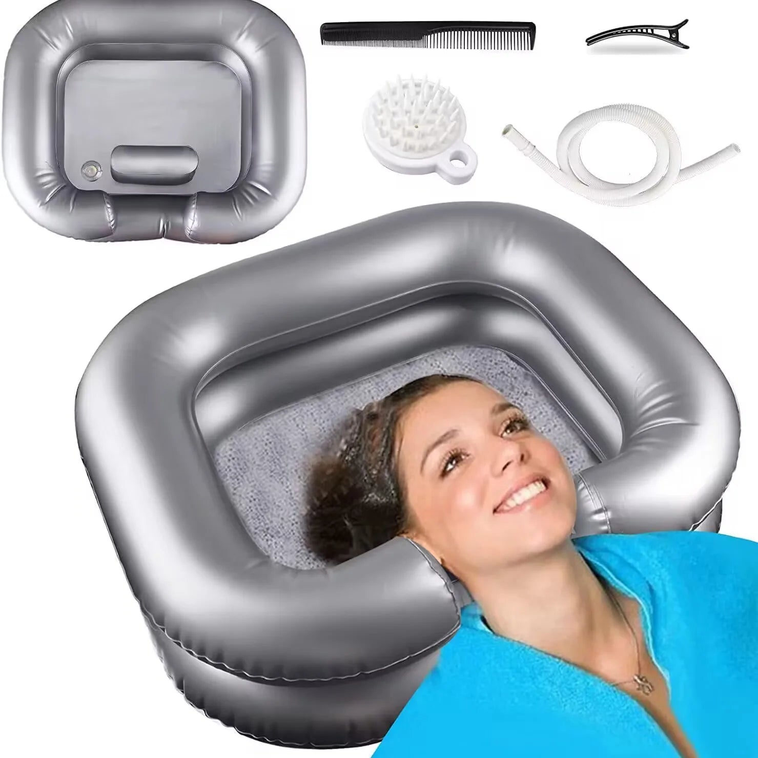 Inflatable Portable Hair Wash Basin With Pillow For Patient Care - Mobility Buy