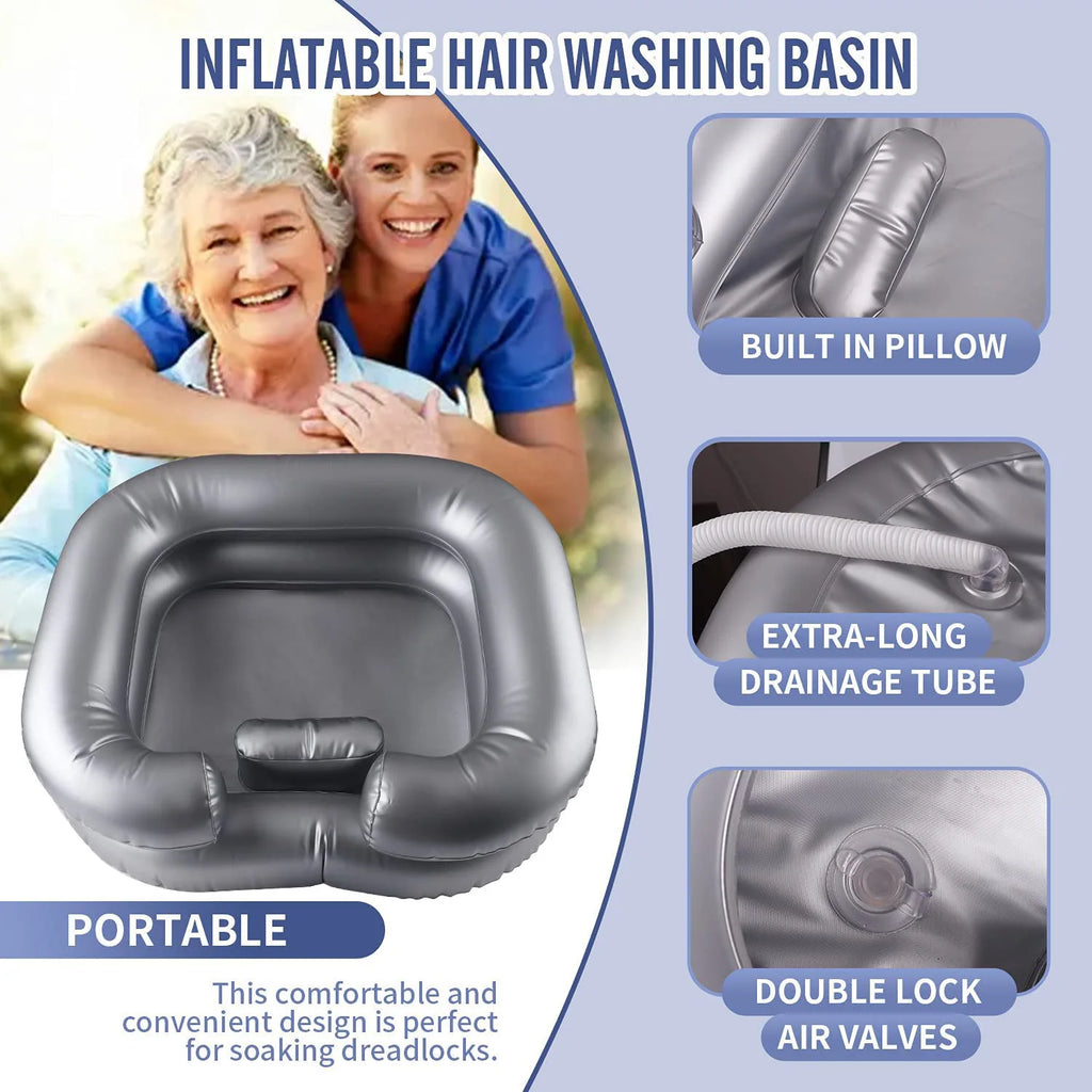 Inflatable Portable Hair Wash Basin With Pillow For Patient Care - Mobility Buy