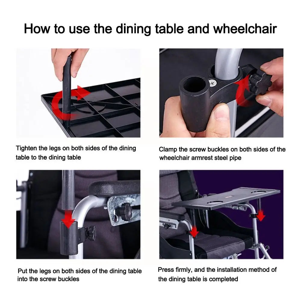 Lightweight Detachable Wheelchair Tray Table Easy To Install Waterproof - Mobility Buy