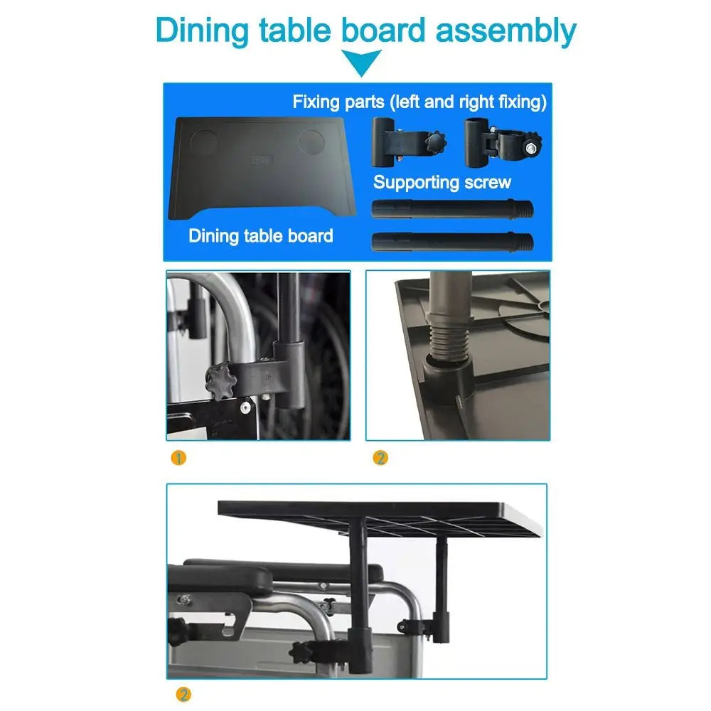 Lightweight Detachable Wheelchair Tray Table Easy To Install Waterproof - Mobility Buy
