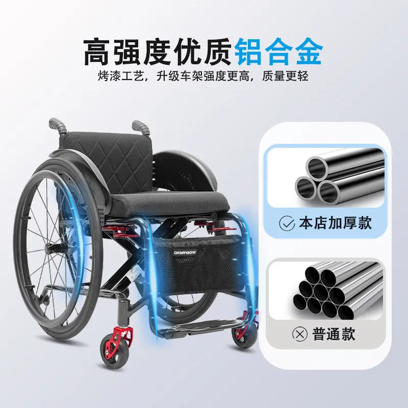 Lightweight Folding Sports Wheelchair 5803 for Adults and Seniors Colorful - Mobility Buy