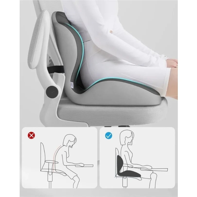 Lumbar Support Memory Foam Cushion for Ergonomic Posture and Pressure Relief - Mobility Buy