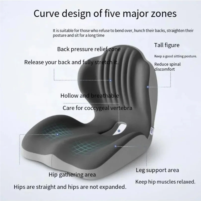 Lumbar Support Memory Foam Cushion for Ergonomic Posture and Pressure Relief - Mobility Buy