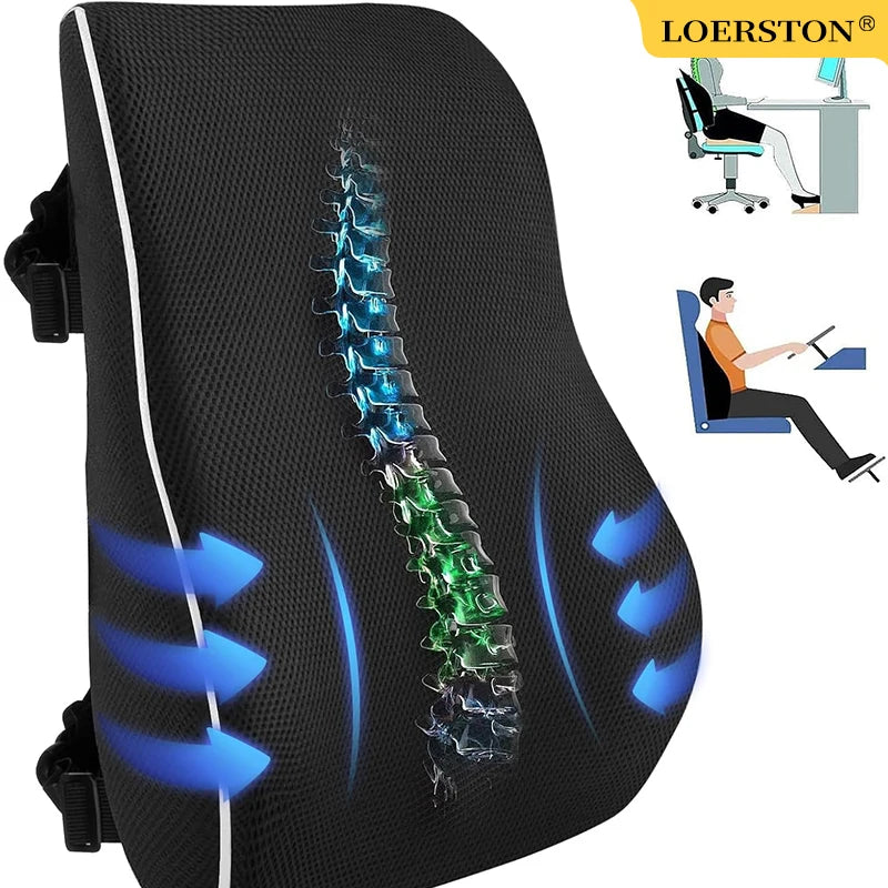 Lumbar Support Pillow Memory Foam Relieve Back Pain Seat - Mobility Buy