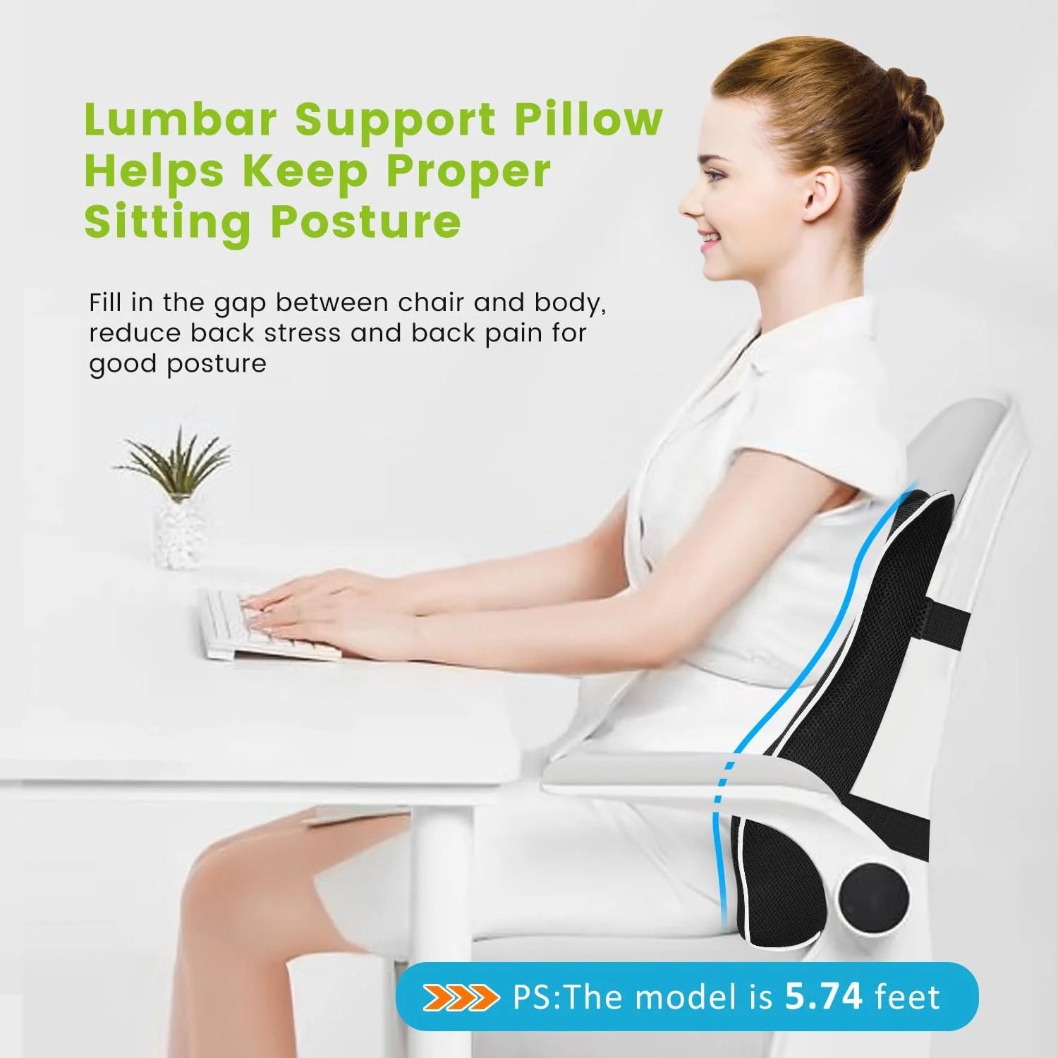Lumbar Support Pillow Memory Foam Relieve Back Pain Seat - Mobility Buy