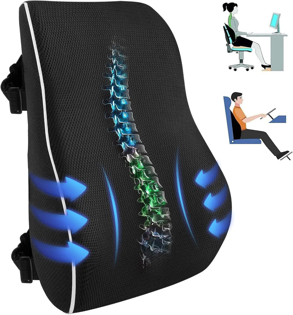 Lumbar Support Pillow Memory Foam Relieve Back Pain Seat - Mobility Buy