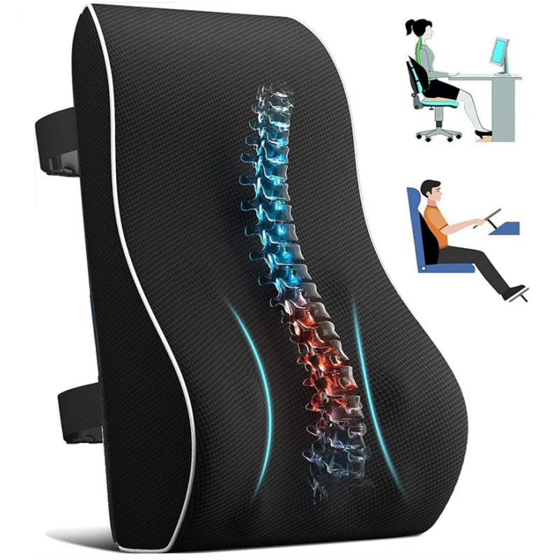 Lumbar Support Pillow Memory Foam Relieve Back Pain Seat - Mobility Buy