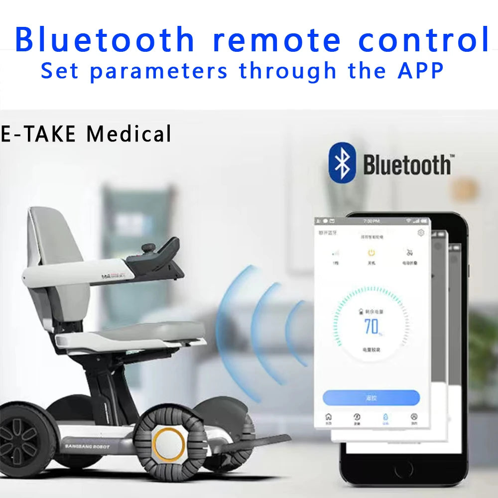 Luxury Electric folding wheelchair w Remote - Mobility Buy