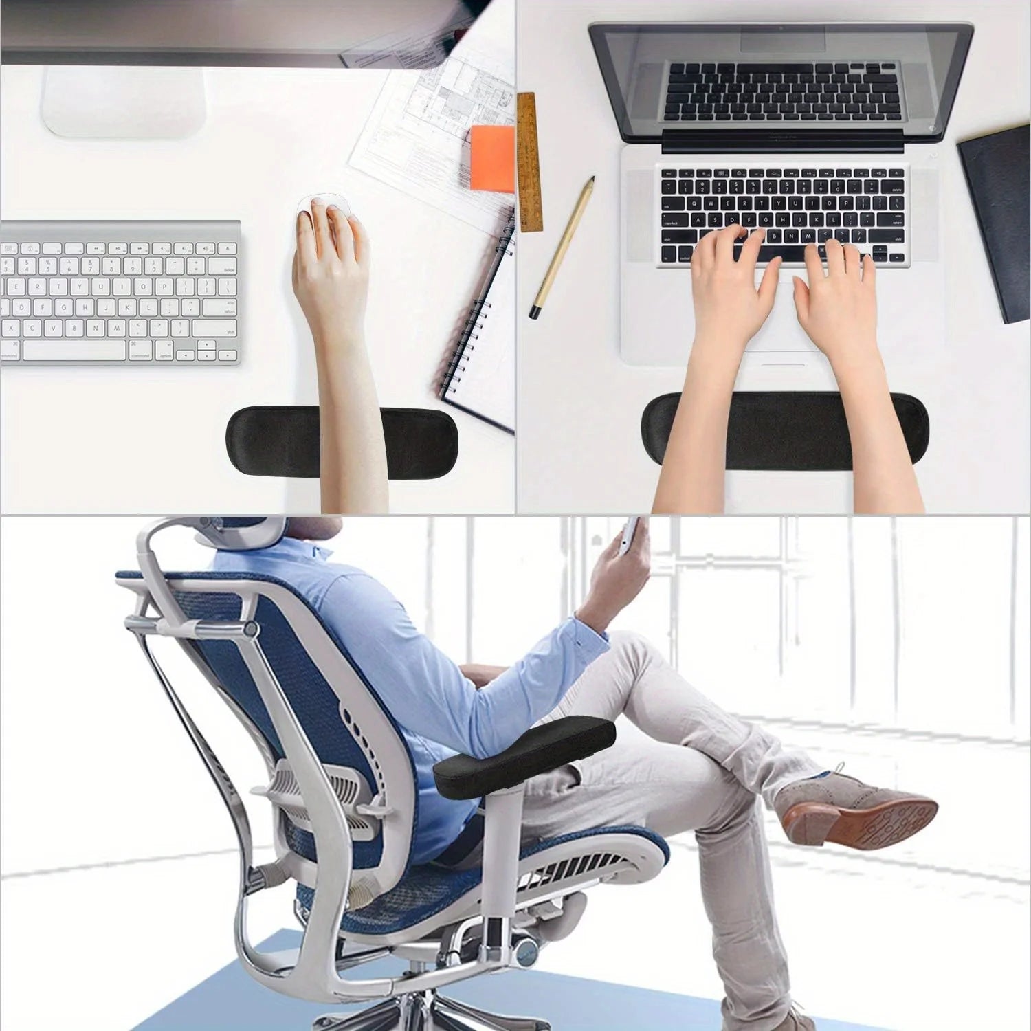 Memory Foam Armrest Pads For Office Chair Universal Fit Desk Chair Cushion - Mobility Buy
