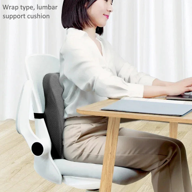 Memory Foam Seat Cushion Waist Back Support Pillow Set - Mobility Buy