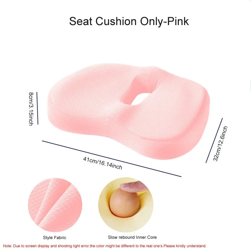 Memory Foam Seat Cushion Waist Back Support Pillow Set - Mobility Buy