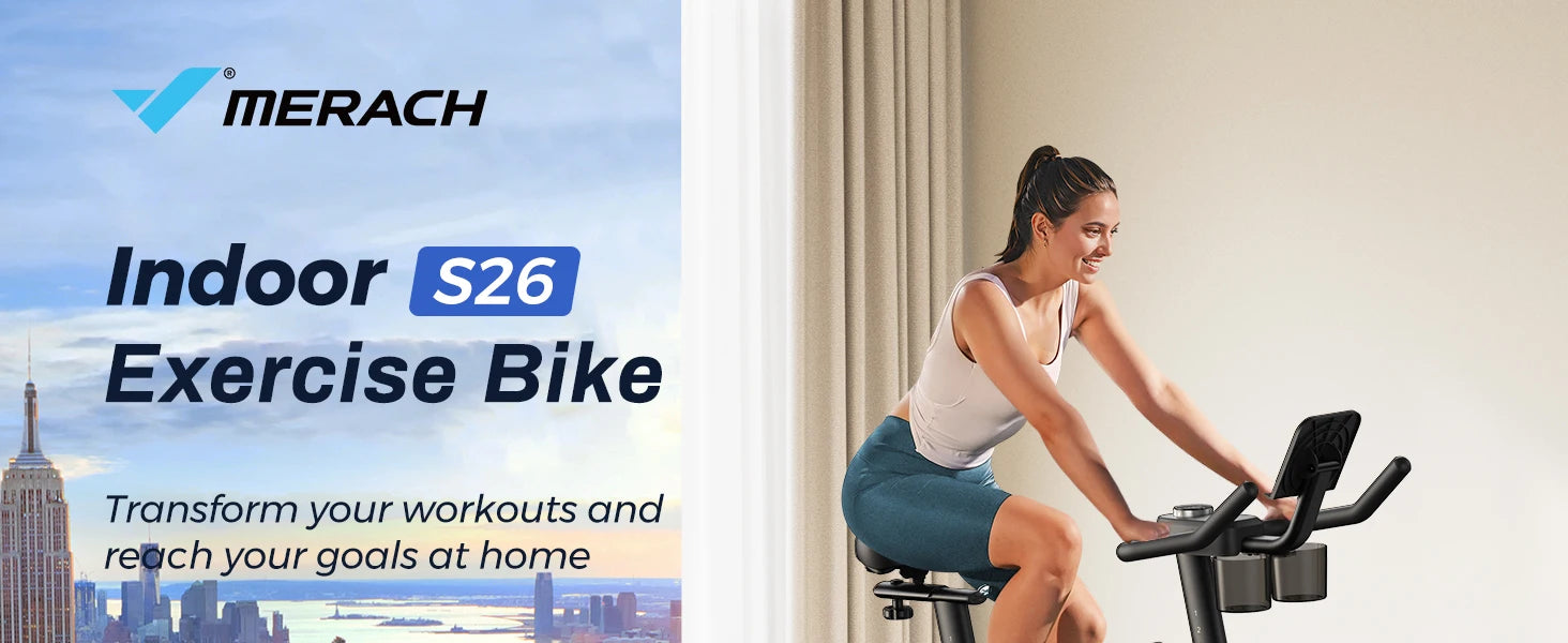 Merach Stationary Exercise Bike With Brake Pad 300lb Capacity - Mobility Buy