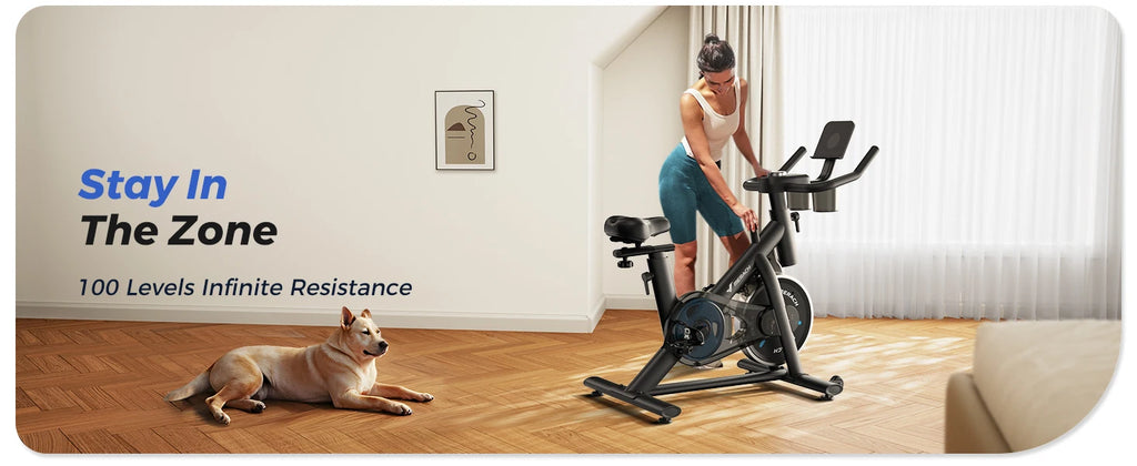 Merach Stationary Exercise Bike With Brake Pad 300lb Capacity - Mobility Buy