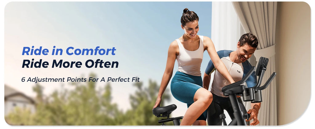 Merach Stationary Exercise Bike With Brake Pad 300lb Capacity - Mobility Buy