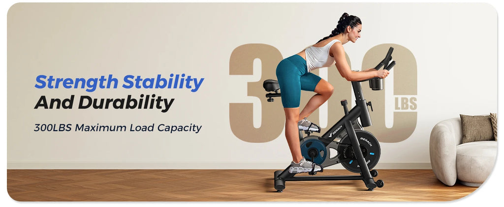 Merach Stationary Exercise Bike With Brake Pad 300lb Capacity - Mobility Buy